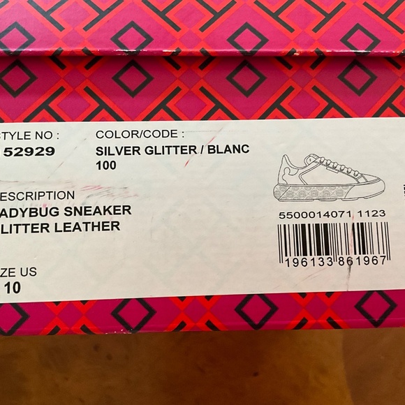 Tory Burch Lady Bug Glitter Sneakers - size 10 - Picture 2 of 2